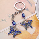Trendy Evil Eye Cute Animal Crystal Keychain Bag Car Keyring (Butterfly)