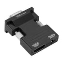 HDMI Female to VGA Male Adapter w/Audio Cable Support 1080P Output (Black)