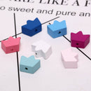 30PCS Multicolour Crown Wooden Spacer Beads Making Craft DIY Jewelry Findin-OZ