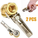 2X Brass Lock On Tire Inflator Locking Air Chuck Air Hose Attachment 1/4"  Pd!3C