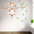 cute cat butterfly tree branch wall stickers for kids rooms home decoration R4A3