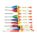 Mix Size 10X Fishing Floats Set Buoy Bobber Fishing Light Stick Floats Fluctuate