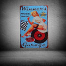 2x Shabby Chic Motor Metal Tin Sign Plaque Motor Themed Wall Art Poster