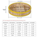 Bamboo Steamer Basket for Cooking Dumpling Vegetables Food Weaving Lid Home