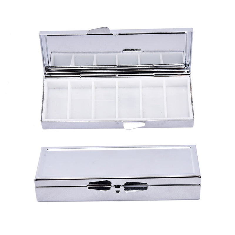 Travel Metal PillBox Medicine Drug Vitamin Tablet Organizer Container Case JBTOC