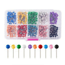 1/8 Inch Map Push Pins, Map Tacks with 10 Assorted Colors, 500 Pieces