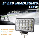150W 4x6 LED Offroad Headlight Hi/Low Sealed Beam Light for Wrangler Truck A
