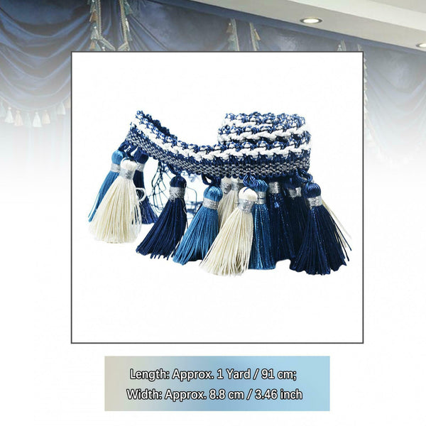 1 Yard Sewing Tassel Fringe Trim Stage Costume Clothing Accessories Blue