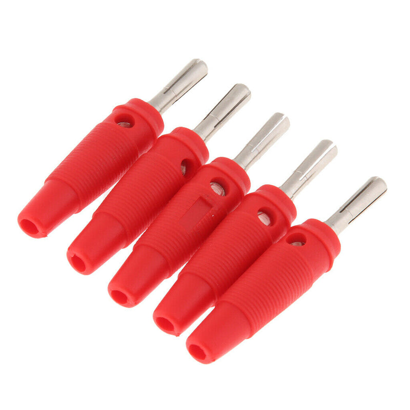 10Pieces Wire Audio Speaker Cable Banana Plug Connectors 4mm Jacks Red+Black
