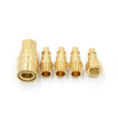 5pcs Solid Brass Coupler Set Air Hose Connector Fitting 1/4 NPT Tools Plug MO