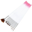 Monja 12 Pcs/Set Nail Art Polish Uv Gel Painting Color Gradient Drawing Bru