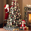Christmas Tree Skirt 50 inch White and Black Plaid Buffalo Double Layers Tr