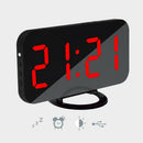 Easy Snooze Time Setting LED Mirror Digital Alarm Dual USB Port Charging St