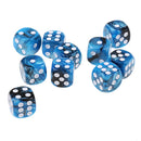 10x Blue Black Dices D6 Six Sided 16mm D6 for MTG RPG Table Board Game Toys
