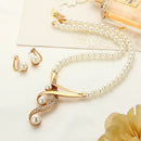 Women Elegant Engagement Trendy Party Geometric Anniversary Necklace Earring Set