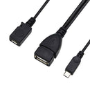 New Black USB 2.0 to LAN RJ45 Cable & USB Female to Dual Micro USB Cable
