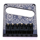 Metal Roller Saddle Electric Guitar Bridge 6 Tone Pattern Design Tailpiece