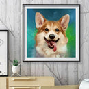 5D Round Diamond Painting Dog Cross Stitch Embroidery Beaded Needlework
