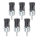 6pcs Knot Wire End Brush, Steel Support, 25mm, Metal Surface Grinding Dusting,