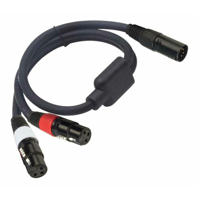 5Pin Male to Dual 3Pin Female 2CH Camera Audio Cable Flexible XLR Plug Lead