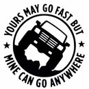 Creative 4"X4" Yours May Go Fset Mine Can Go Anywhere Funny Car Stickers lj