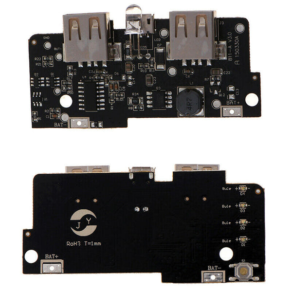 5V 2A Power Bank Charger Module Step Up Boost Dual USB LED PCB Circuit Board Gw