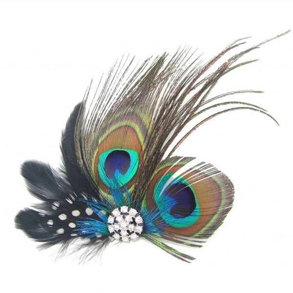 Cute Peacock Feather Bridal Wedding Hair Clip Headpiece Hair Accessoryã€A!e