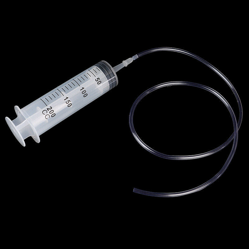 200ml Large Capacity Syringe Reusable Pump Oil Measuring with 1m Silicone Tub OZ