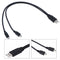 USB 2.0 Male To Male Dual Micro USB Splitter Y Charging Data Cabl JR