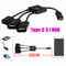3in1 Type-C 3.1 HUB USB-C Male to USB 2.0 Female OTG Cable Adapter