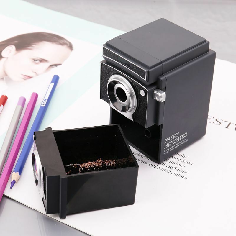 Retro Camera Style Pencil Sharpener Mechanical Manual Hand Cranking Stationery