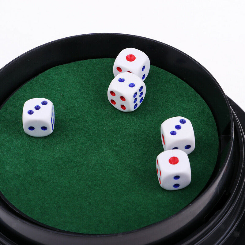 Dice Cup Electrical Dice Cup with 5 Dices 2 x AA Battery Powered for RPG MTG
