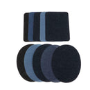 Premium Quality Denim Iron on Jean Patches No-Sew Shades of Blue Black 10 Pieces