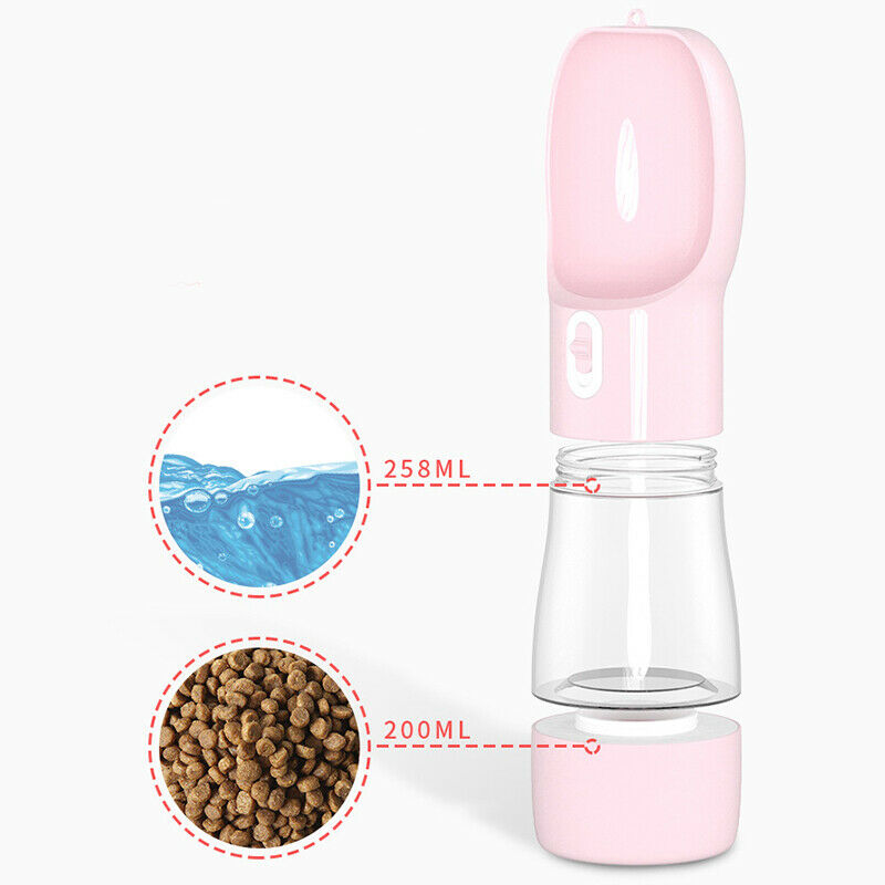 Portable Pet Dog Cat Bowl Water Bottle Dogs Travel Puppy Cat Food Drinking  T5N9