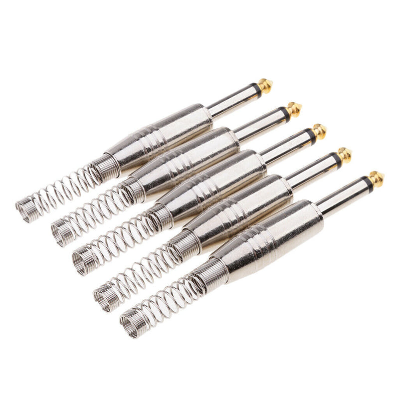 5Pack 1/4" Male 6.35mm Audio Cable Amplifier Connector Mono Connector