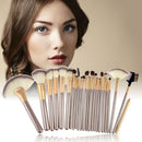 Professional 24pcs Cosmetic Makeup Powder Blush Brush Set With Leather Bag A