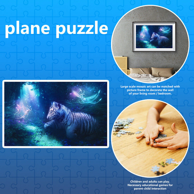 1000pcs DIY Paper Picture Puzzles Jigsaw Tiger Spirit Bird Intelligent Toys