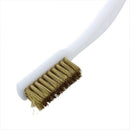 6.9-inch Plastic Handle Brass Bristle Wire Brush - White (5 Pieces)