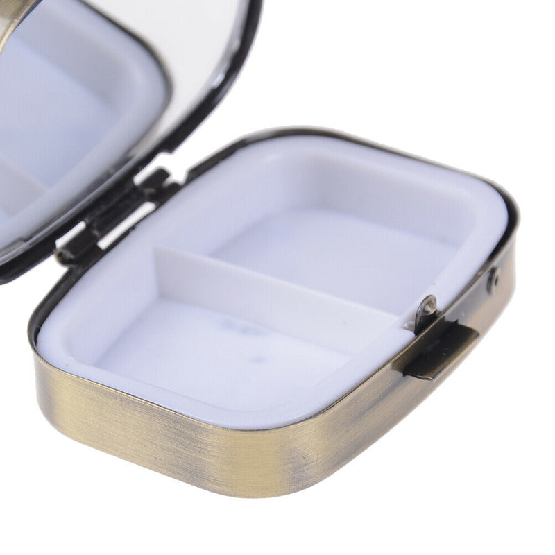 2Grid Moistureproof Metal Folding PillCase Medicine StorageOrganizer ContainerBX