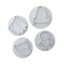 4pcs outer space shape cookie cutters cake decorating tool plun LJ
