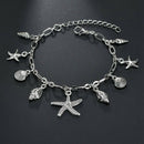 Starfish Turtle Anklet Multilayer Charm Beads Sea Handmade Boho Anklet Foot