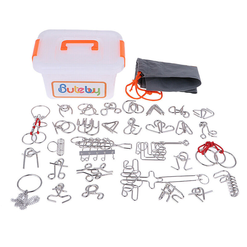 30x Metal Puzzles Chinese Puzzle Game IQ Mind Brain Teaser For Friends Gifts
