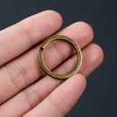 10Pcs 25mm Keyring Blanks Green Bronze Keychain Key Fob Split Rings K5Q3