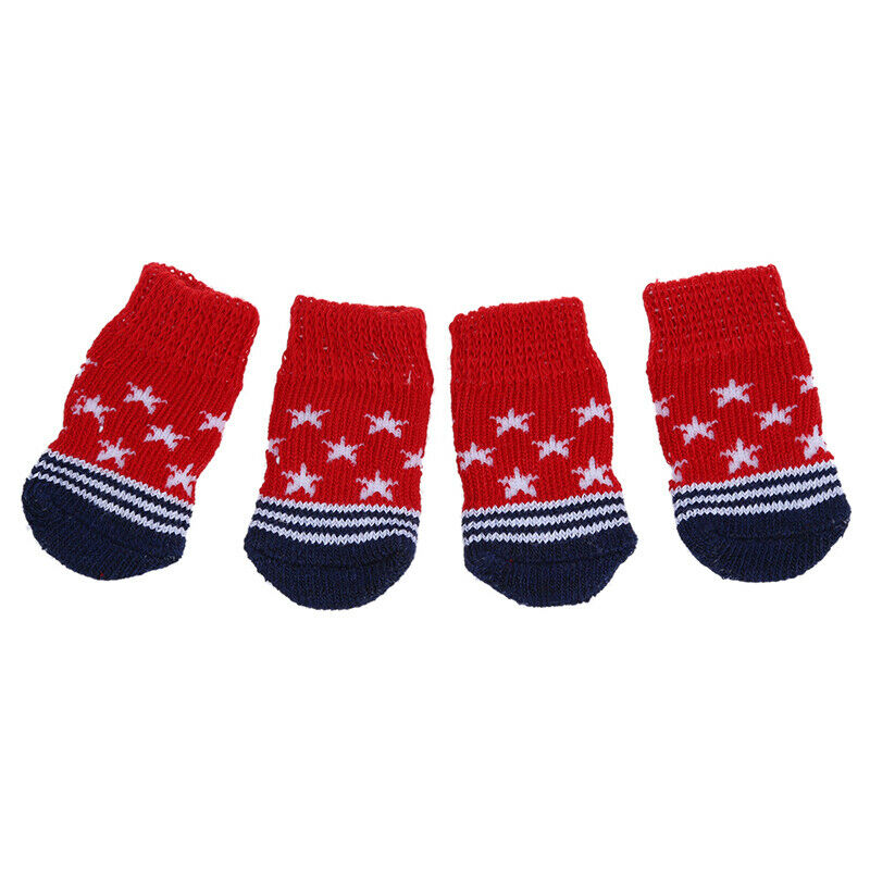 Paw Print Pet Dog Socks w/ Non-slip Bottom - Approx. 2.7 Inch Long x 1.5 In