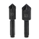 2x 7 Flute Countersink Drill Bit 1/4" Hex Shank Counter Sink Chamfer Cutter
