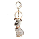 South Korean Hot Crystal Puppy Dog Keychain Key Ring Trinket Purse Bag Car  S7V5