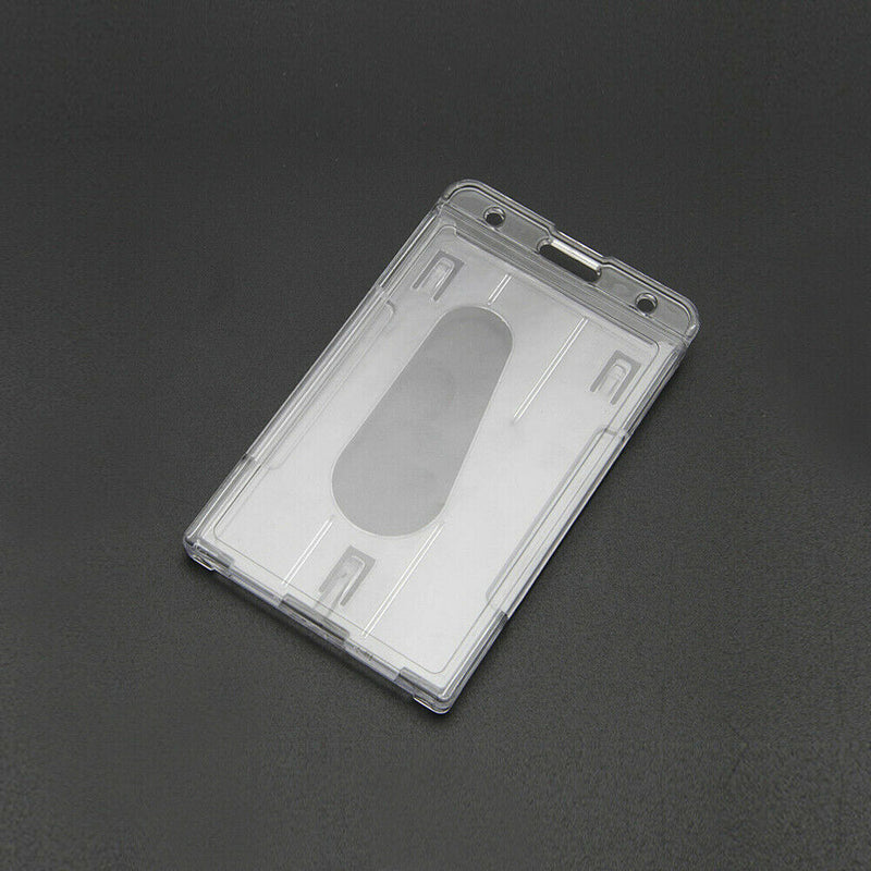 2 -Pack ID Badge Holder Hard Plastic Card Holders Vertical