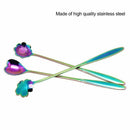 8Pcs Flower Spoon Set, 2 Different Size Colorful Stainless Steel Teaspoons  L3Z8