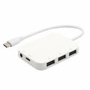 Home Office Portable 3USB 2.0 Audio Converter Adapter With Sound Card Type-c HUB