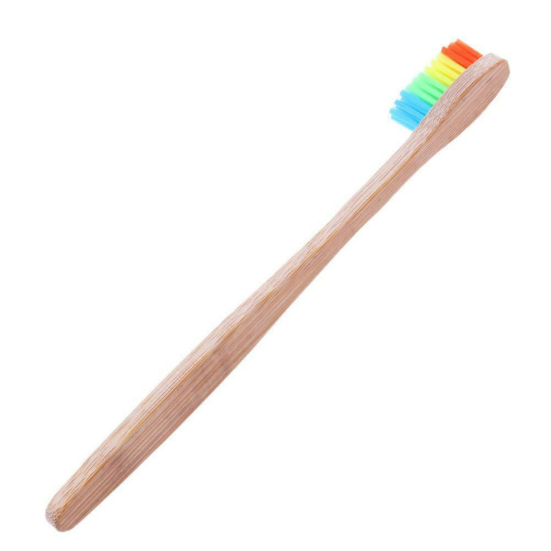 10pcs Soft Rainbow Head Bamboo Toothbrushes Oral Care Teeth Whitening Tools A